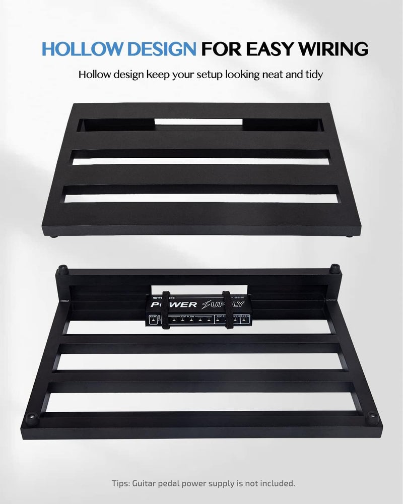 STRICH Guitar Pedal Board Aluminum Alloy 1.98lb Super Light Effect Pedalboard 18'' x 12.5'' with Carry Bag, STANDARD 18 (Angled) - Image 4